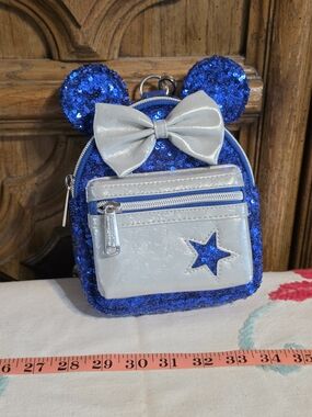 Loungefly Disney Parks Make A Wish Backpack Blue/Silver Sequin